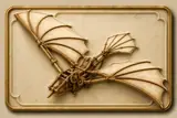 Da Vinci flying machine ivory and gold relief