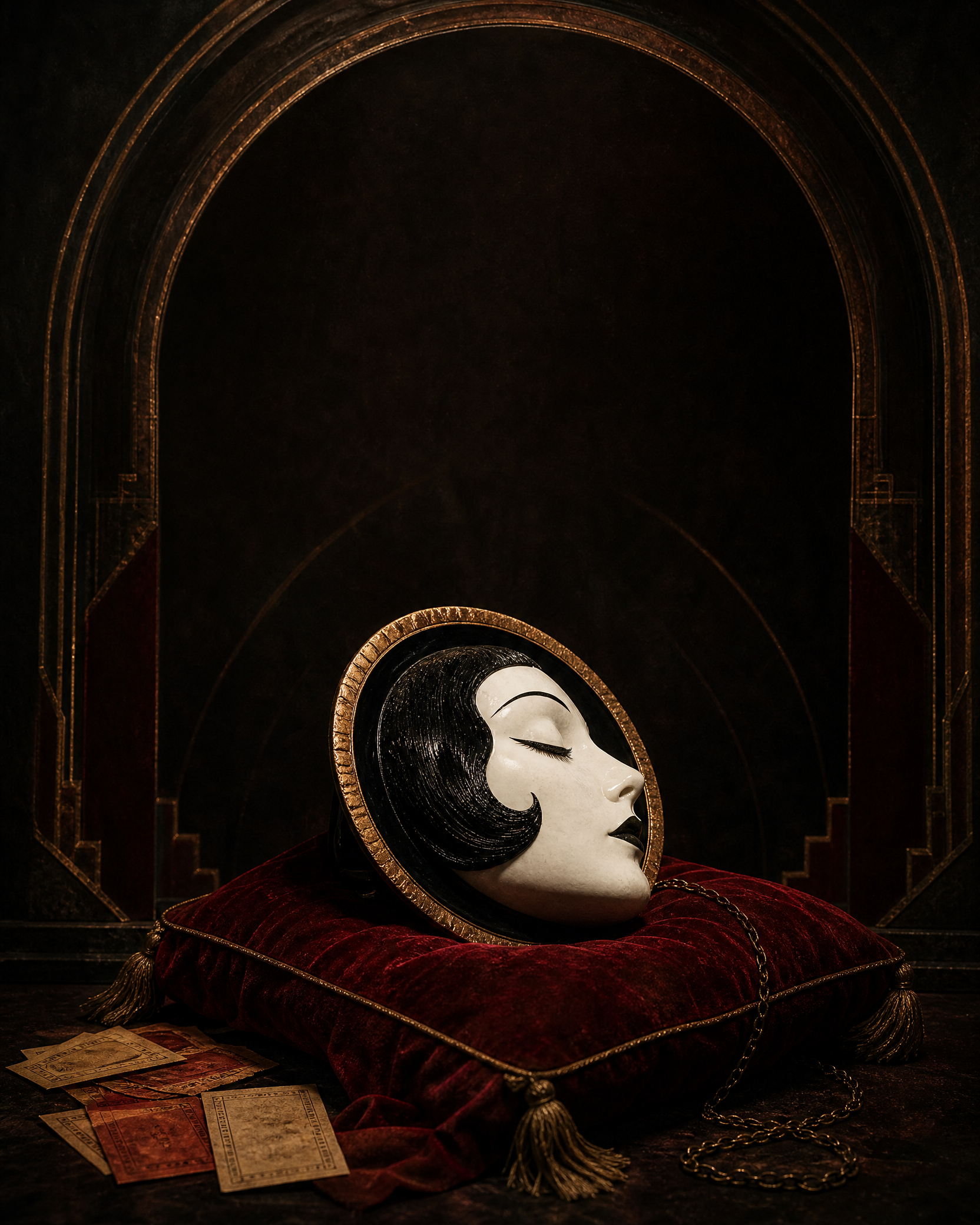 Kiki cabaret reliquary in velvet and gold