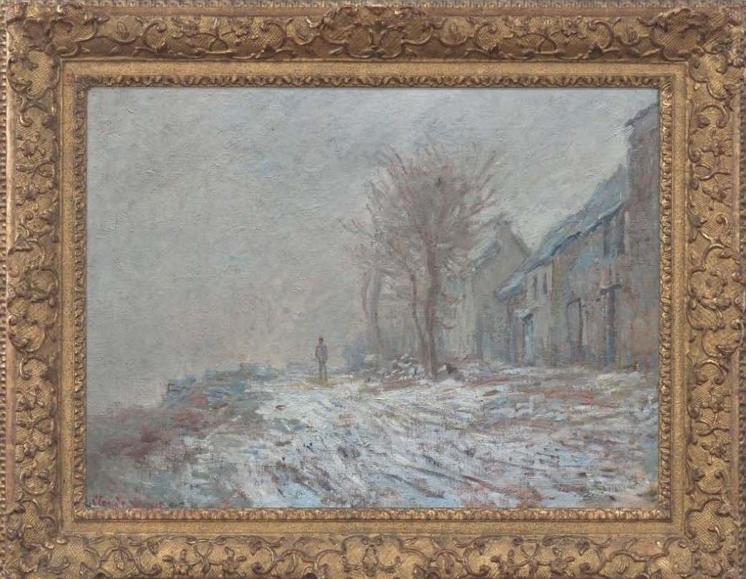Claude Monet — La berge de Lavacourt sous la neige